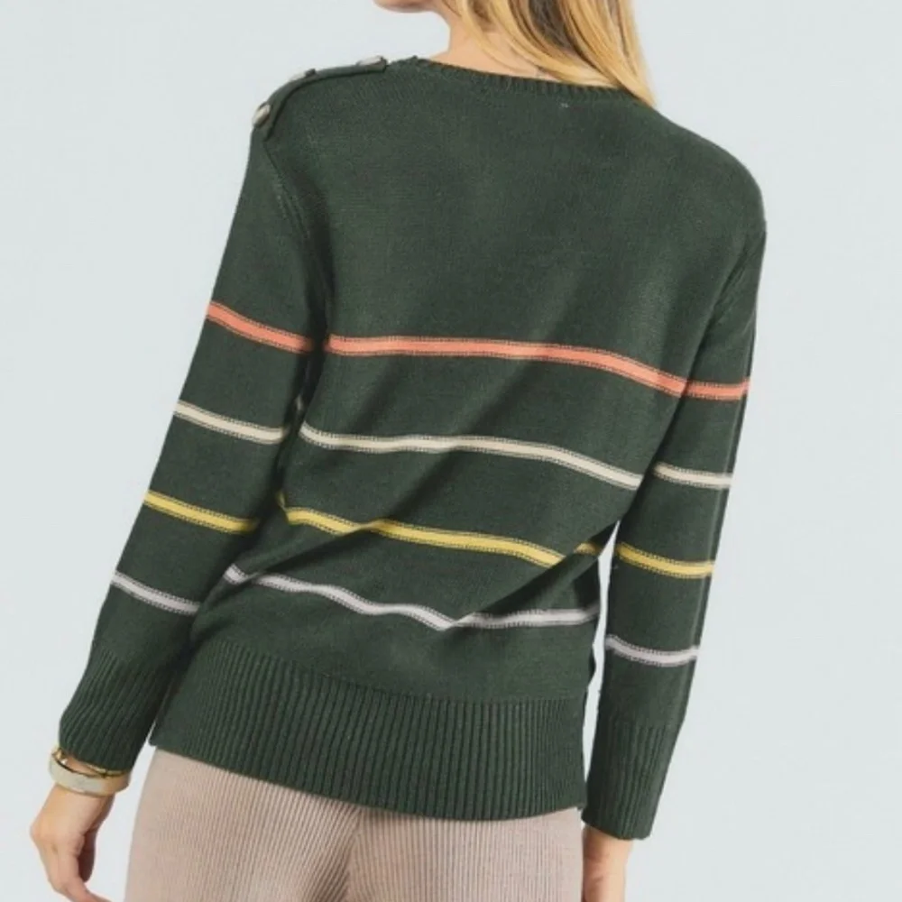 STRIPE CREW NECK SWEATER - Picture 6 of 14